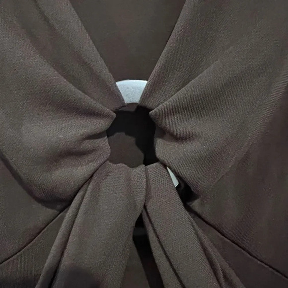 Banana Republic Sleeveless Dress Brown w/Silver Metal Keyhole Ring Size 2 - Picture 7 of 9